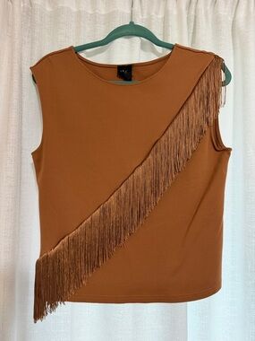 W5 Rust Brown Fringe Tank Top